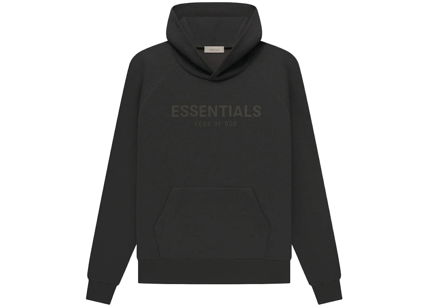 Fear of God Essentials Waffle Raglan Hoodie Off Black