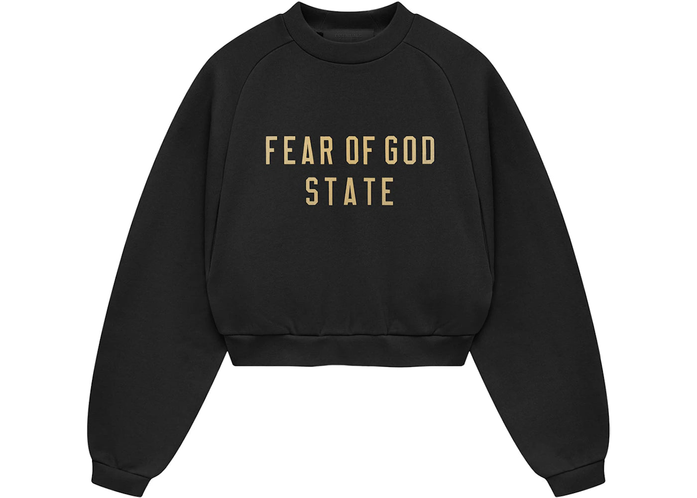 Fear of God Essentials Womens Fleece Cropped Crewneck Black