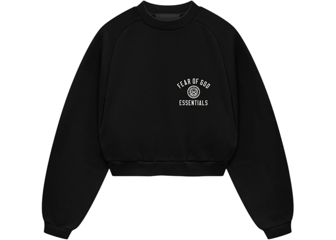 Fear of God Essentials Women's Fleece Cropped Crewneck (FW24) Black
