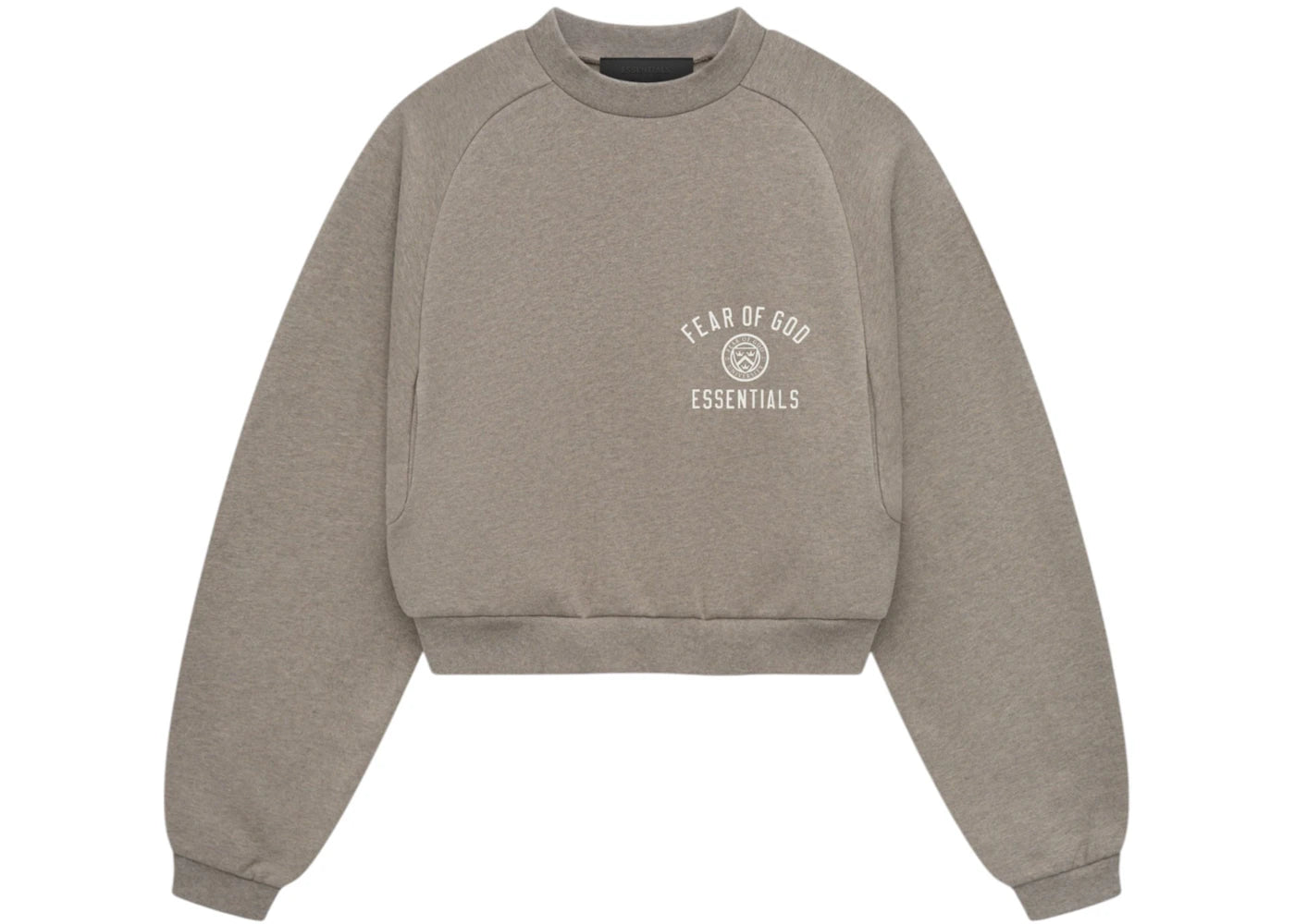 Fear of God Essentials Women's Fleece Cropped Crewneck (FW24) Heather Gray