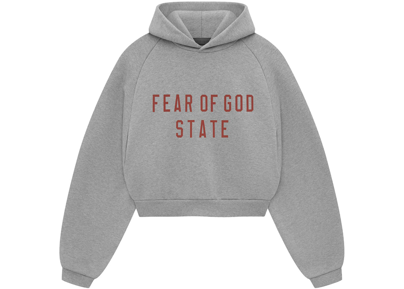 Fear of God Essentials Womens Fleece Cropped Hoodie Dark Heather