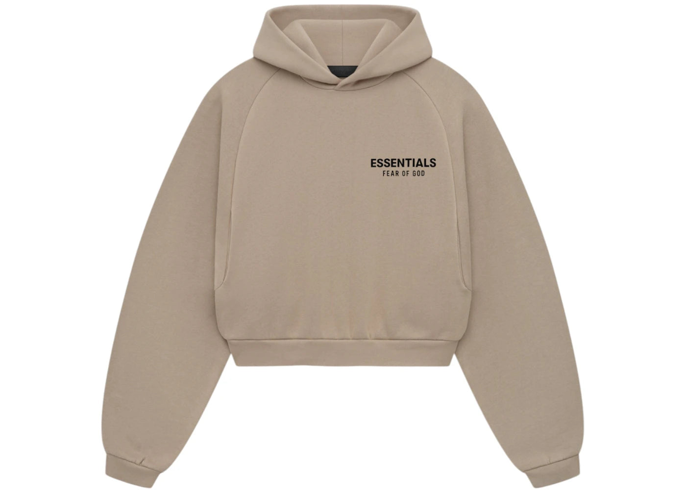 Fear of God Essentials Women's Fleece Cropped Hoodie Desert Sand