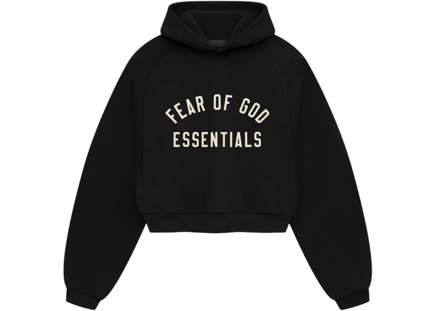 Fear of God Essentials Women's Fleece Cropped Hoodie (FW24) Black