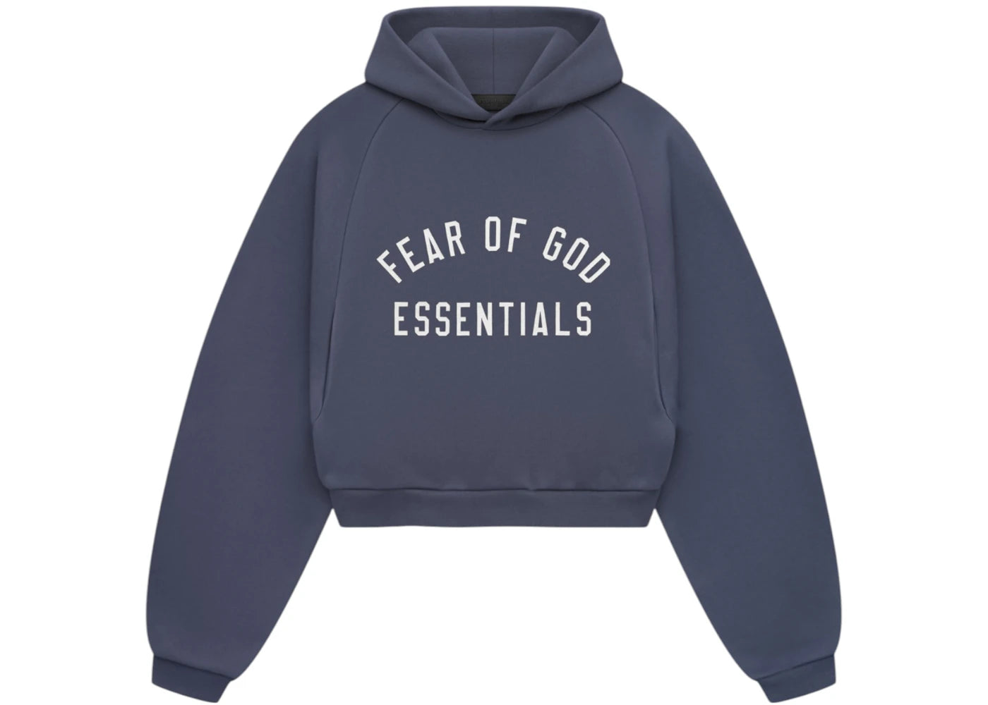 Fear of God Essentials Women's Fleece Cropped Hoodie Marine