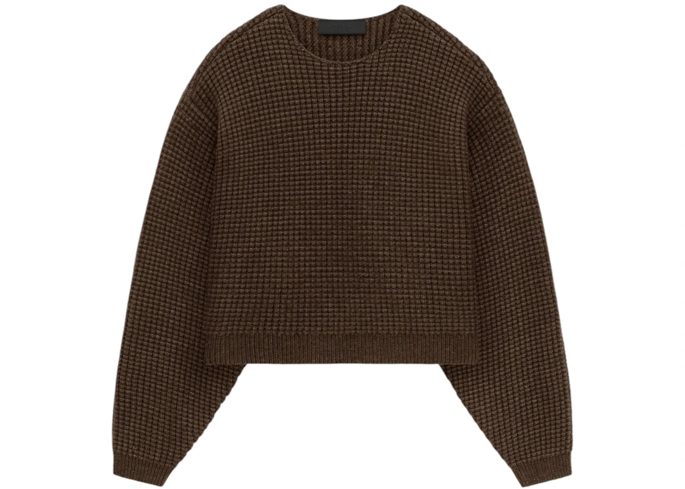 Fear of God Essentials Women's Heavy Waffle Cropped Sweater Brown