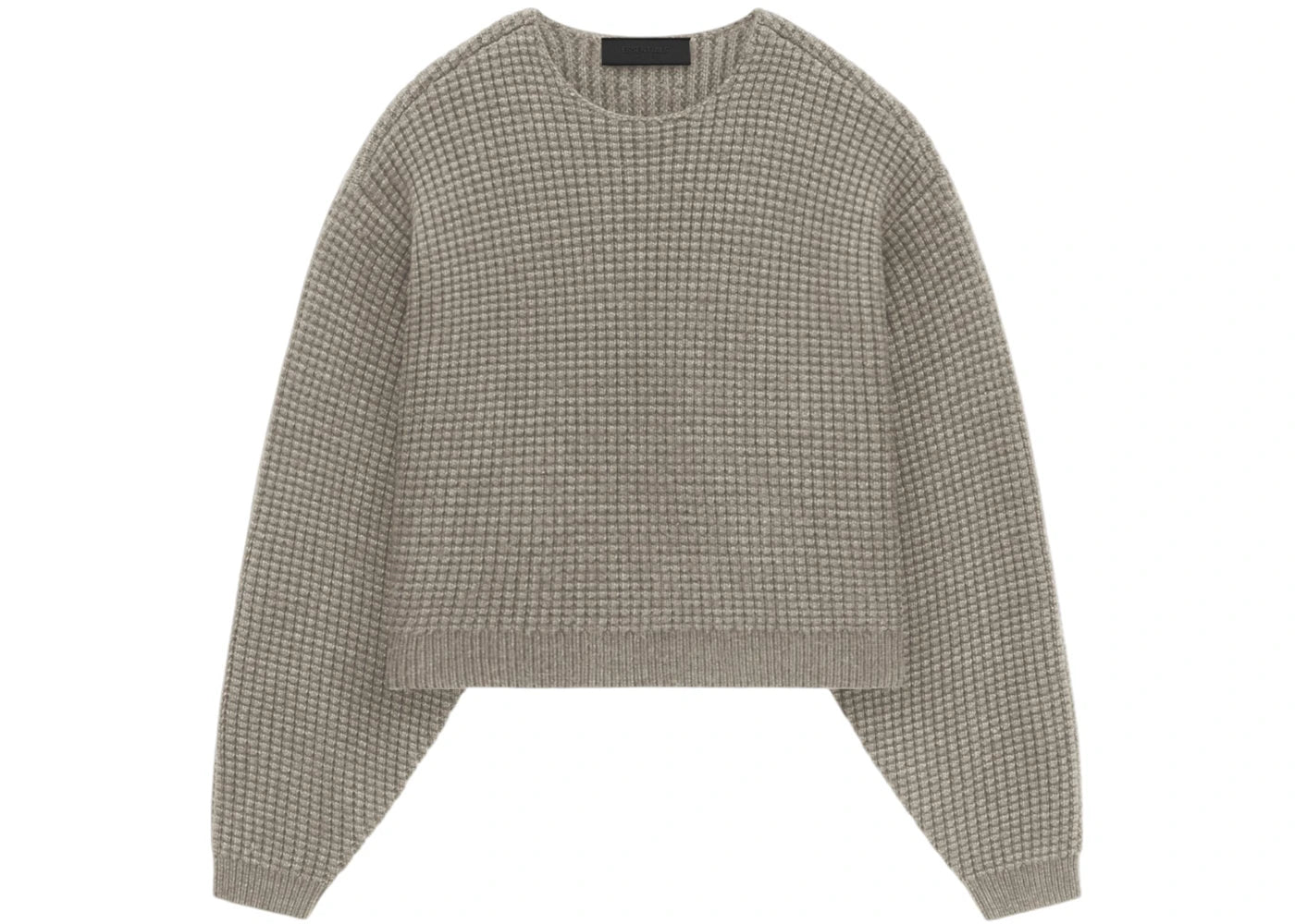 Fear of God Essentials Women's Heavy Waffle Cropped Sweater Heather Gray