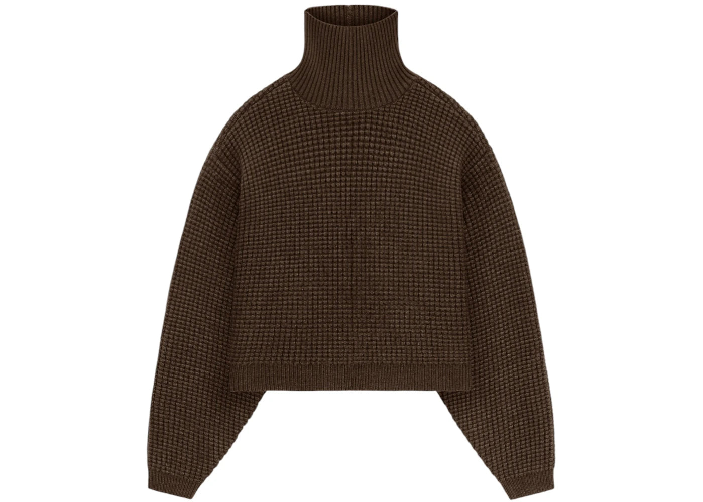 Fear of God Essentials Women's Heavy Waffle Cropped Turtleneck Brown