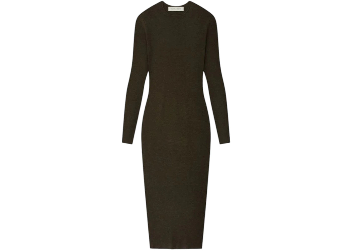 Fear of God Essentials Womens Rib Long Sleeve Dress Brown