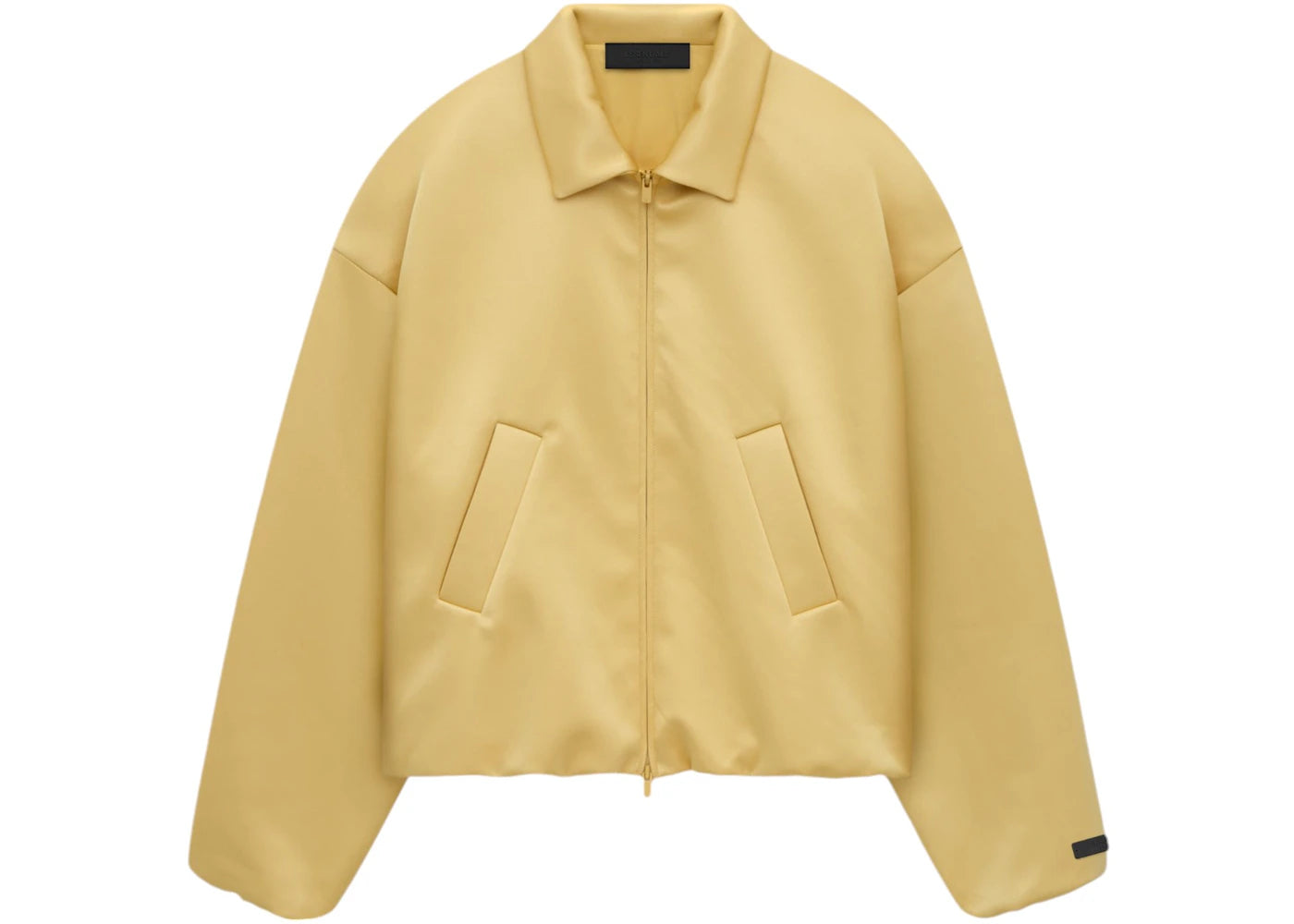 Fear of God Essentials Womens Satin Nylon Bomber Jacket Amber