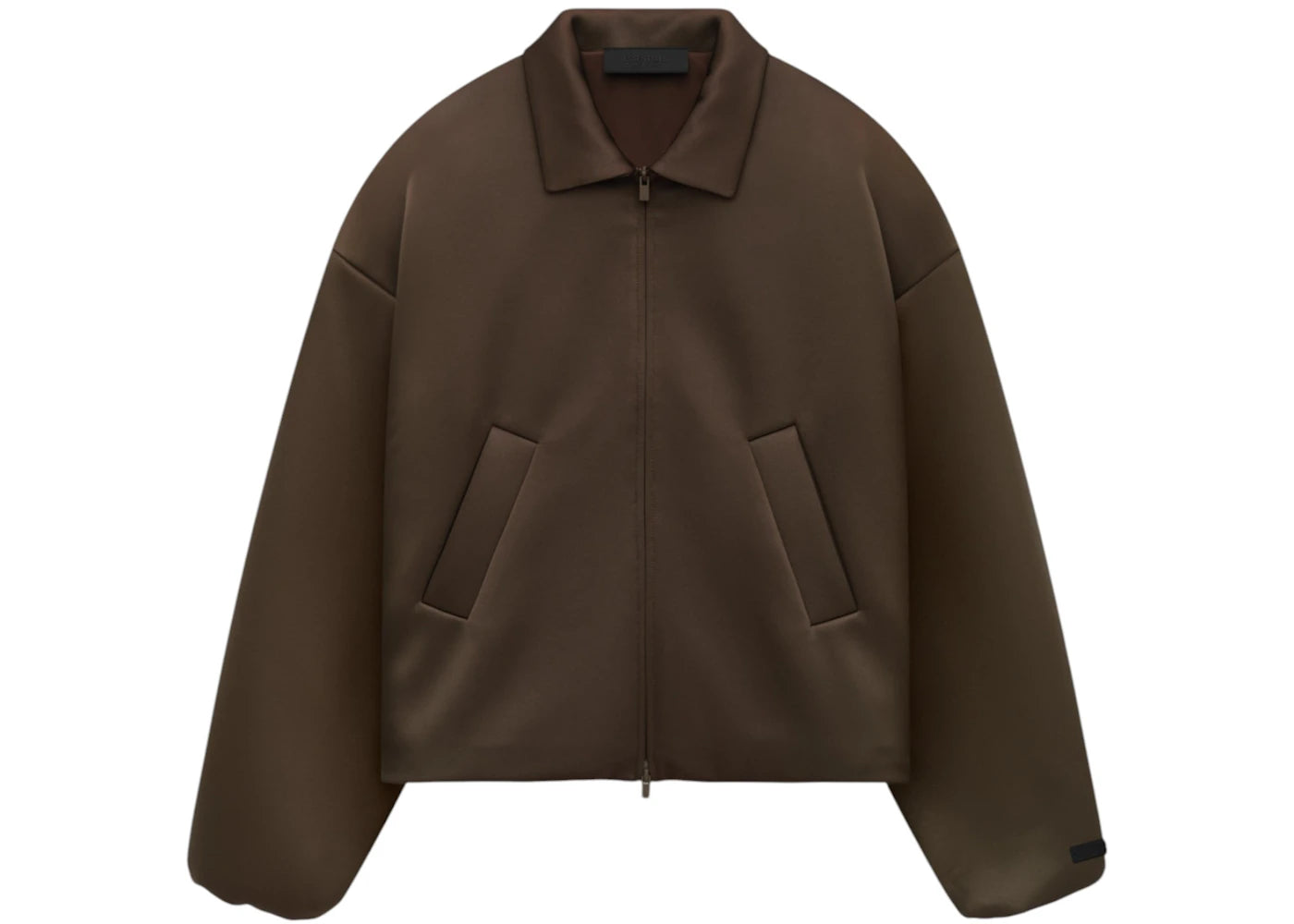 Fear of God Essentials Women's Satin Nylon Bomber Jacket Brown