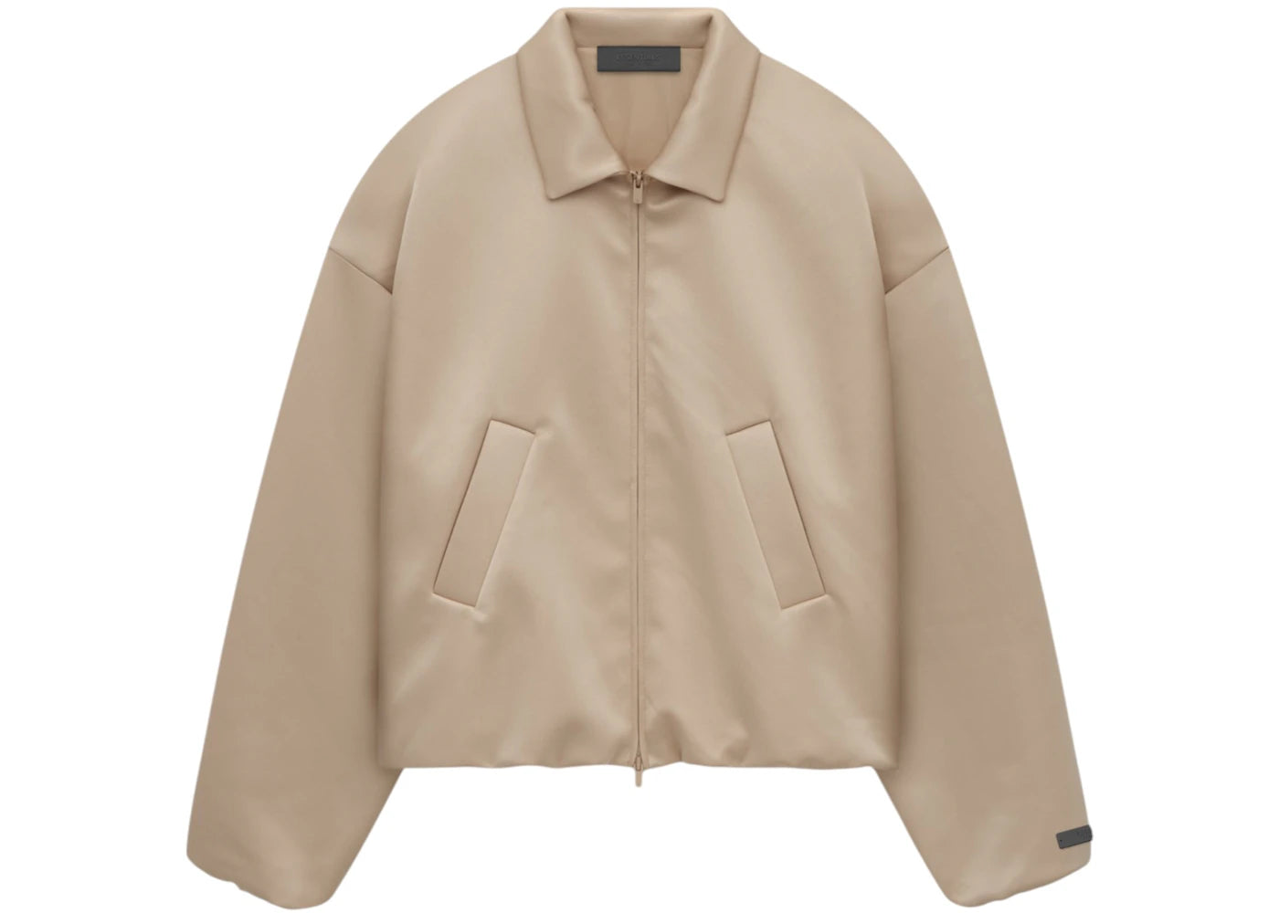 Fear of God Essentials Women's Satin Nylon Bomber Jacket Desert Sand