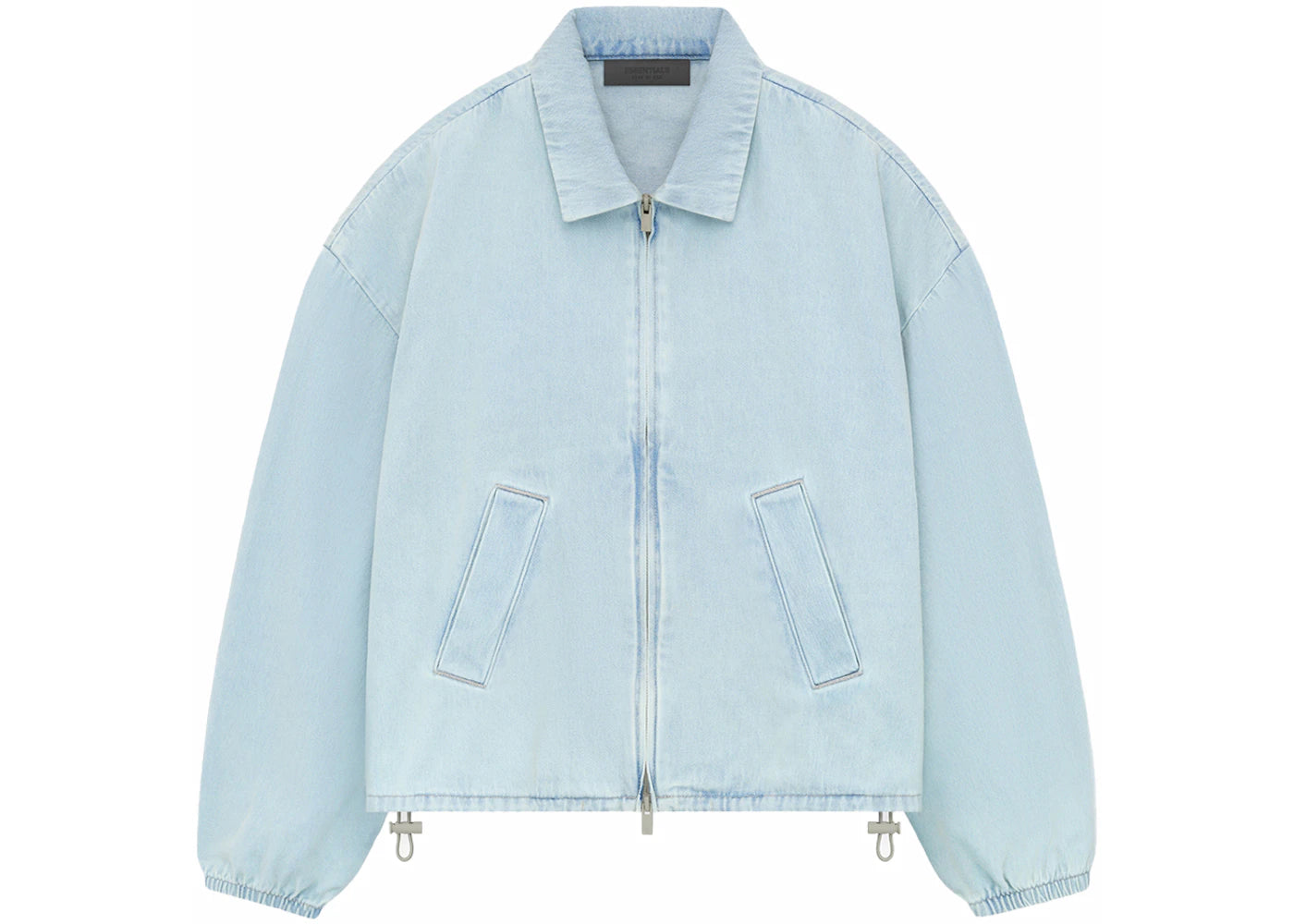 Fear of God Essentials Women's Shell Bomber Light Wash Denim