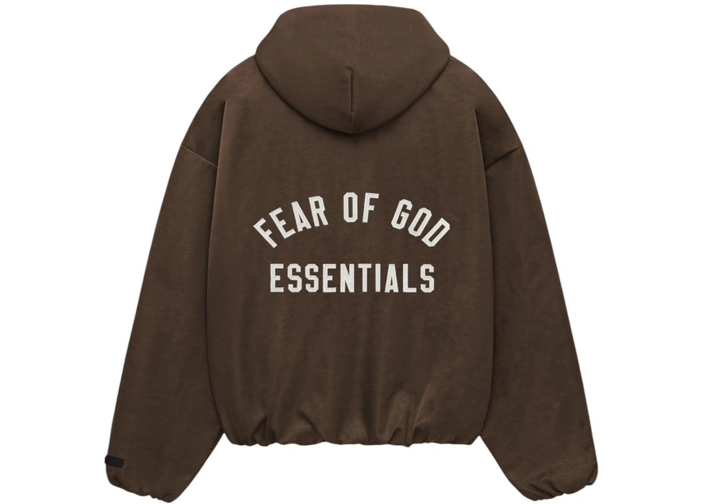 Fear of God Essentials Women's Textured Nylon Hooded Bomber Brown