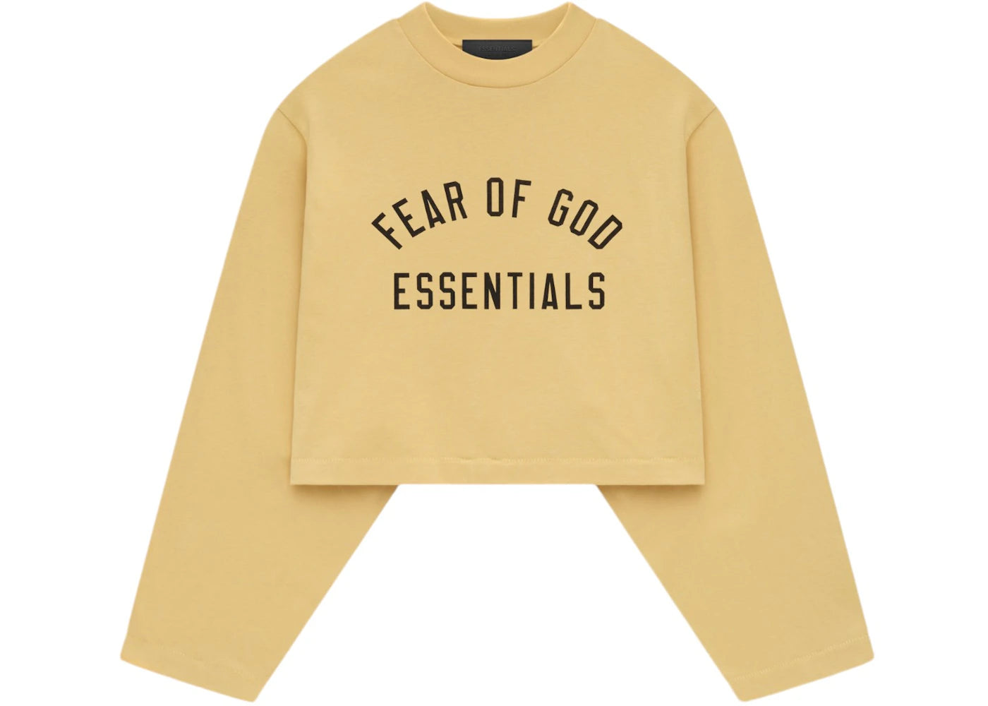 Fear of God Essentials Womens Tri-Blend Cropped Longsleeve Shirt Amber