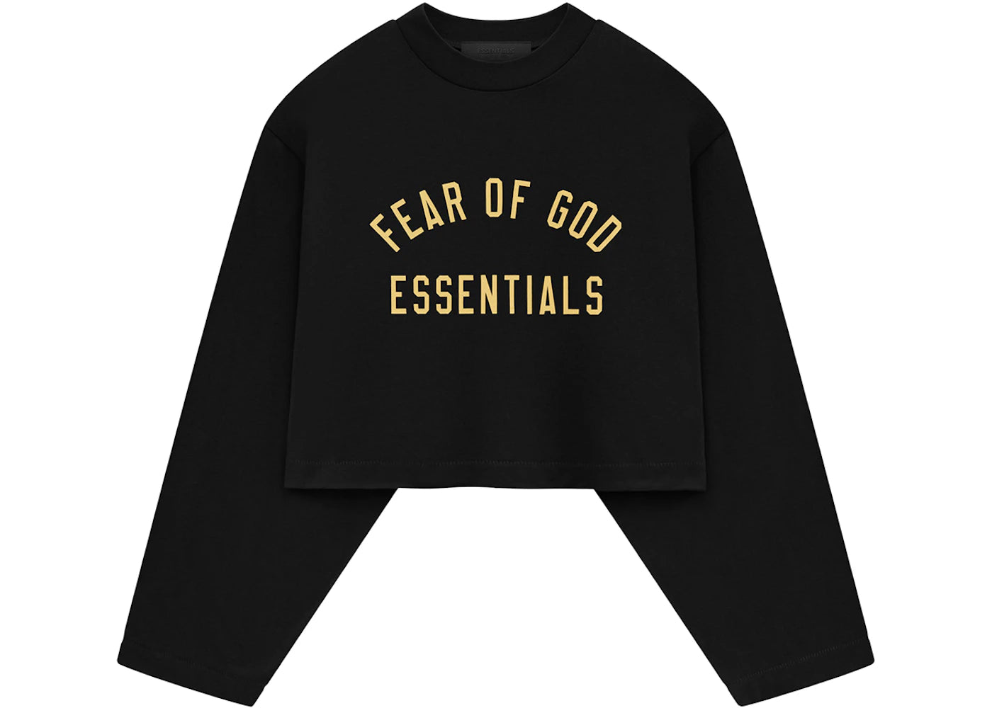 Fear of God Essentials Womens Tri-Blend Cropped Longsleeve Shirt Black