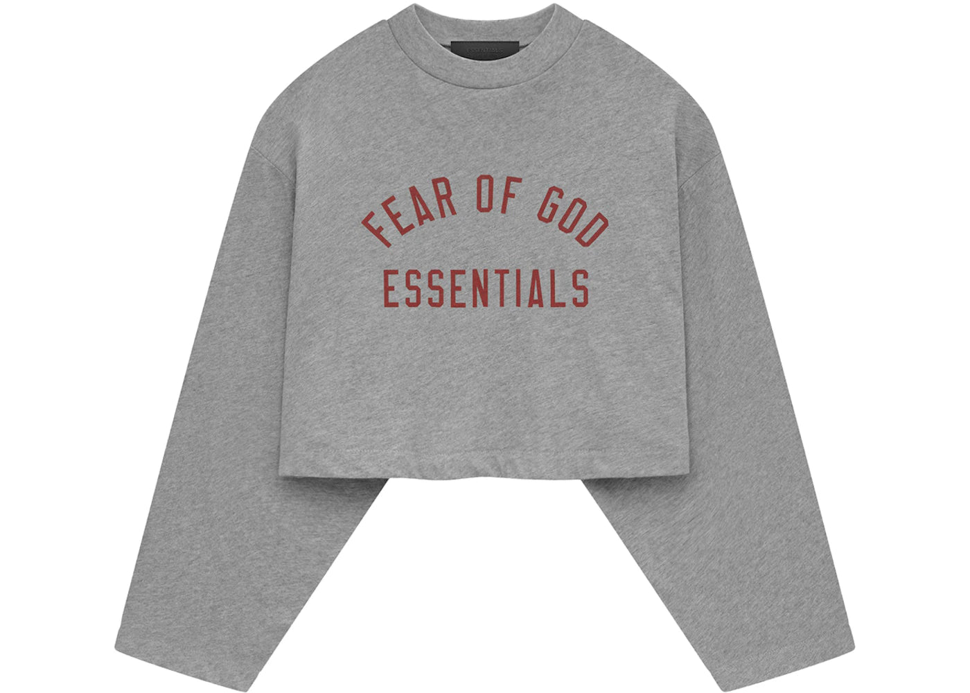 Fear of God Essentials Womens Tri-Blend Cropped Longsleeve Shirt Dark Heather