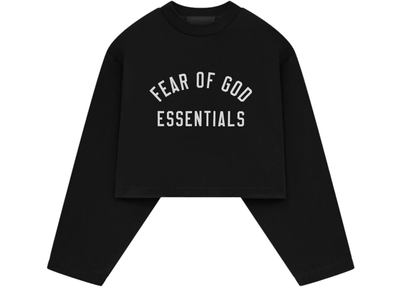 Fear of God Essentials Women's Tri-Blend Cropped Longsleeve Shirt (FW24) Black