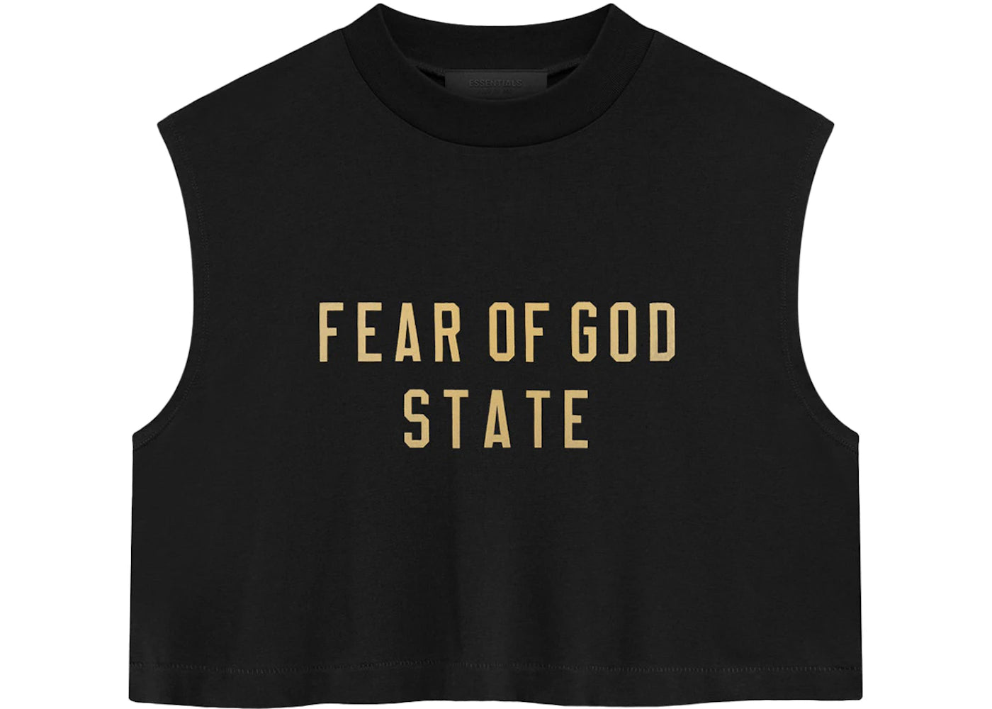 Fear of God Essentials Womens Tri-Blend Cropped Muscle Tee Black