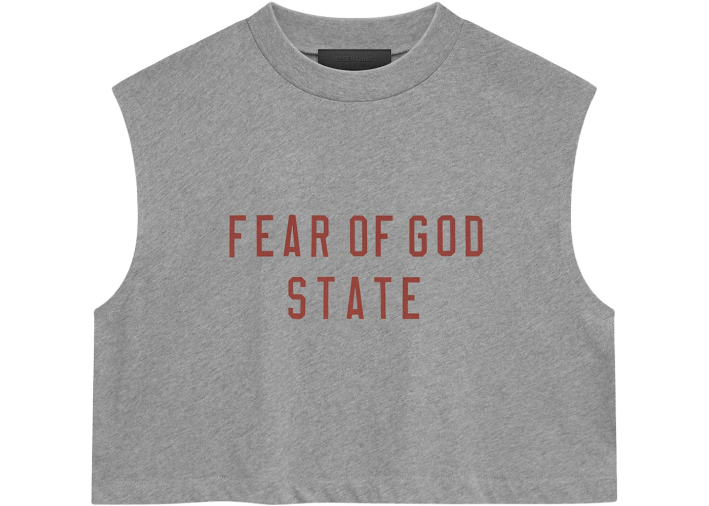 Fear of God Essentials Womens Tri-Blend Cropped Muscle Tee Dark Heather