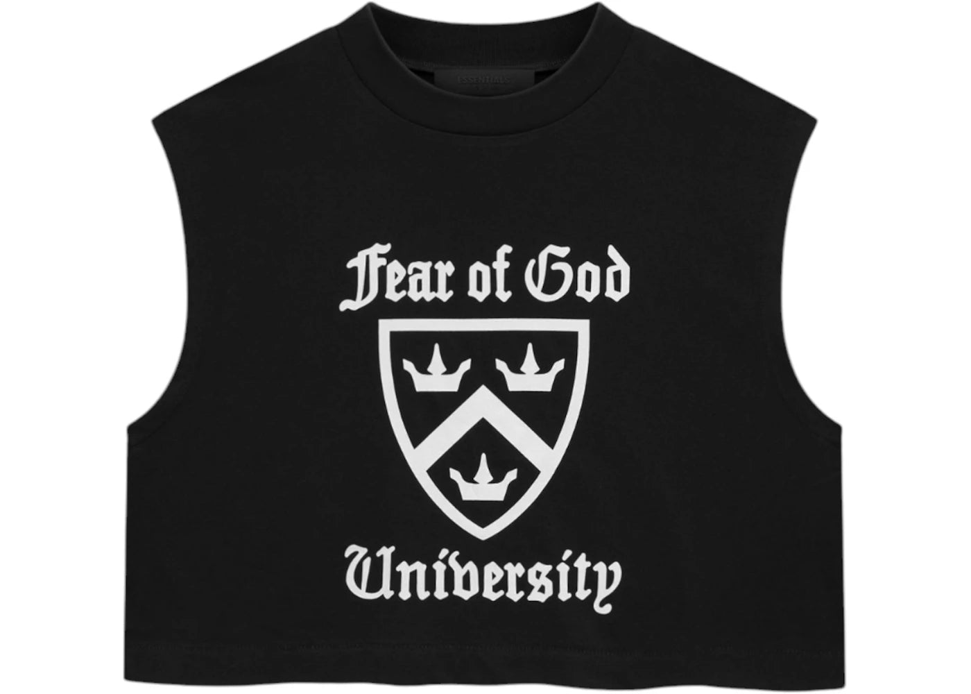 Fear of God Essentials Women's Tri-Blend Cropped Muscle Tee (FW24) Black