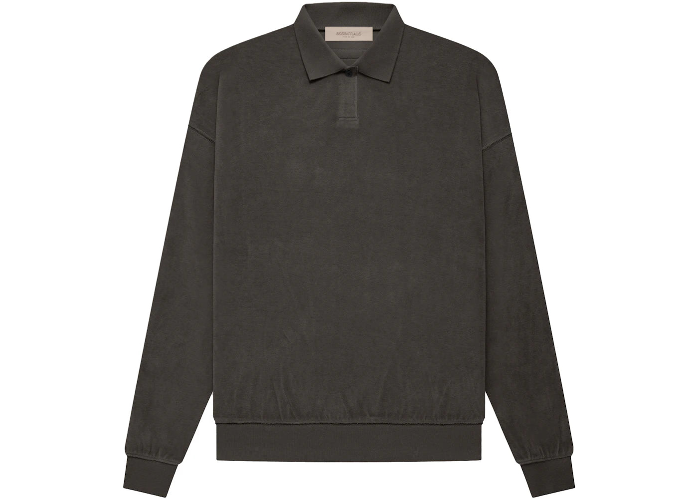 Fear of God Essentials Women's Velour L/S Polo Off Black