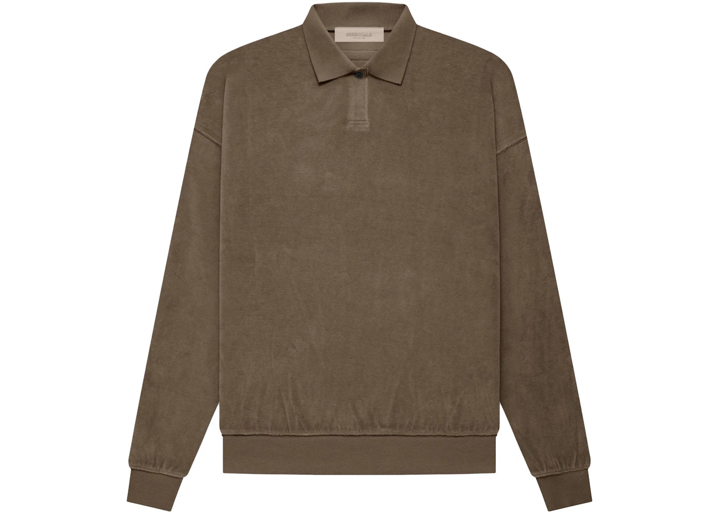 Fear of God Essentials Women's Velour L/S Polo Wood