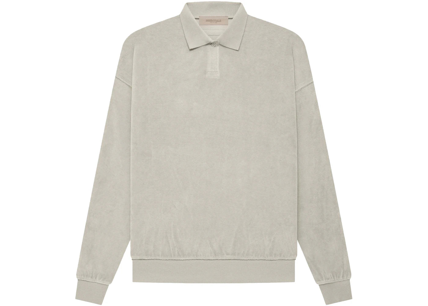 Fear of God Essentials Womens Velour LS Polo Smoke