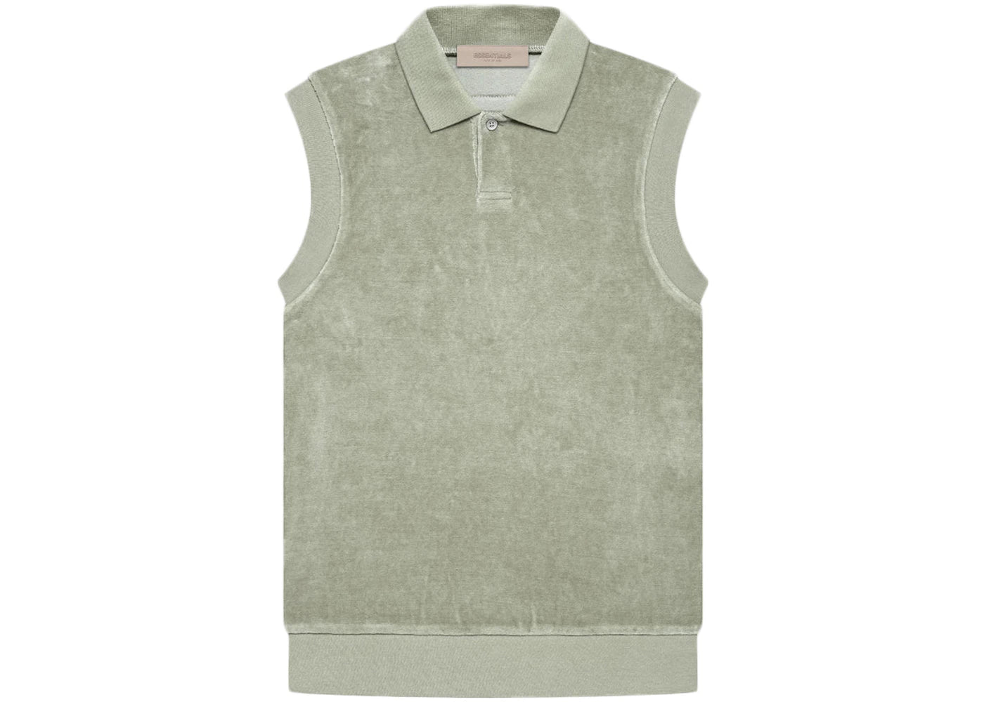 Fear of God Essentials Women's Velour Sleeveless Polo Seafoam