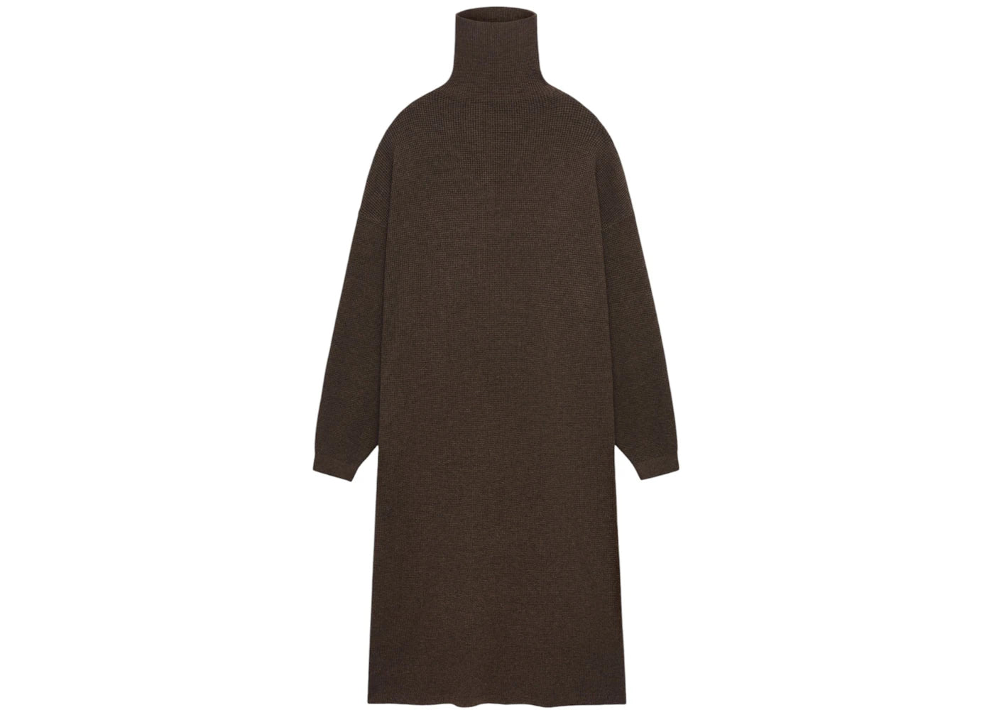 Fear of God Essentials Women's Waffle Knit Turtleneck Dress Brown