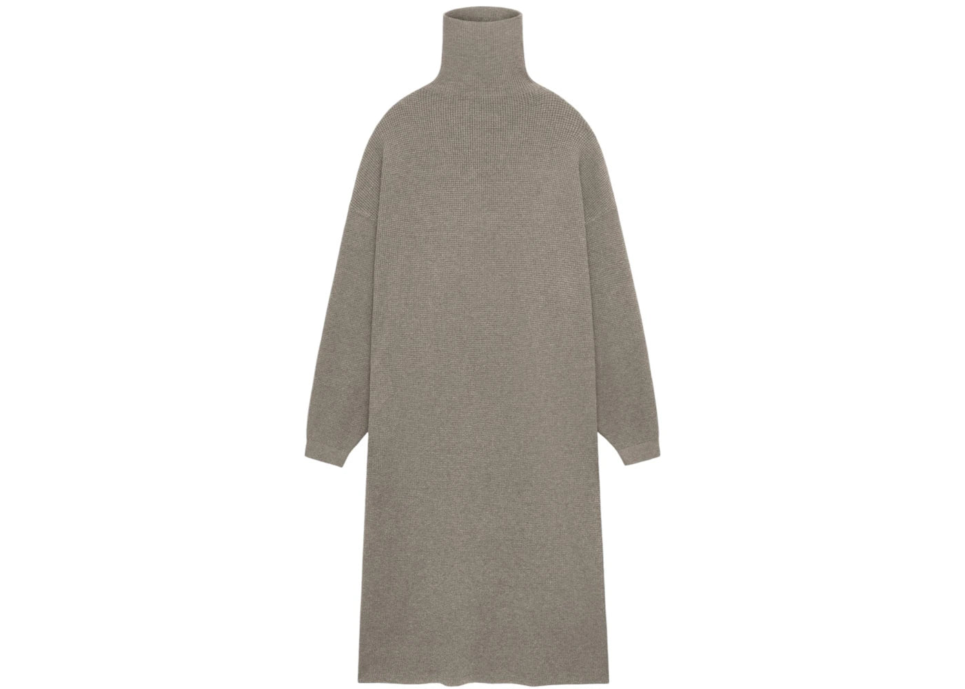 Fear of God Essentials Women's Waffle Knit Turtleneck Dress Heather Gray