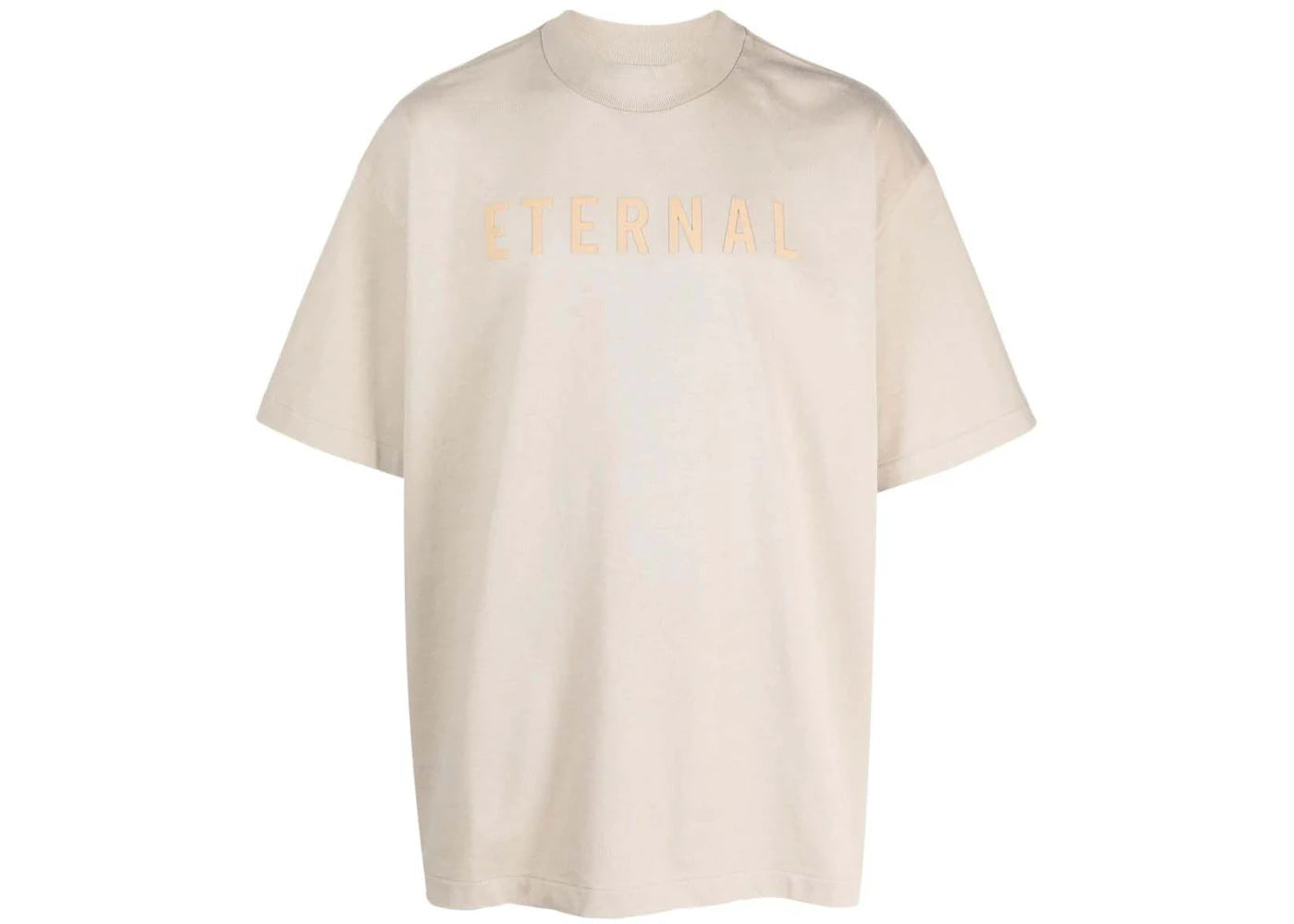 Fear of God Eternal Logo-Flocked Cotton T-Shirt Light Browne