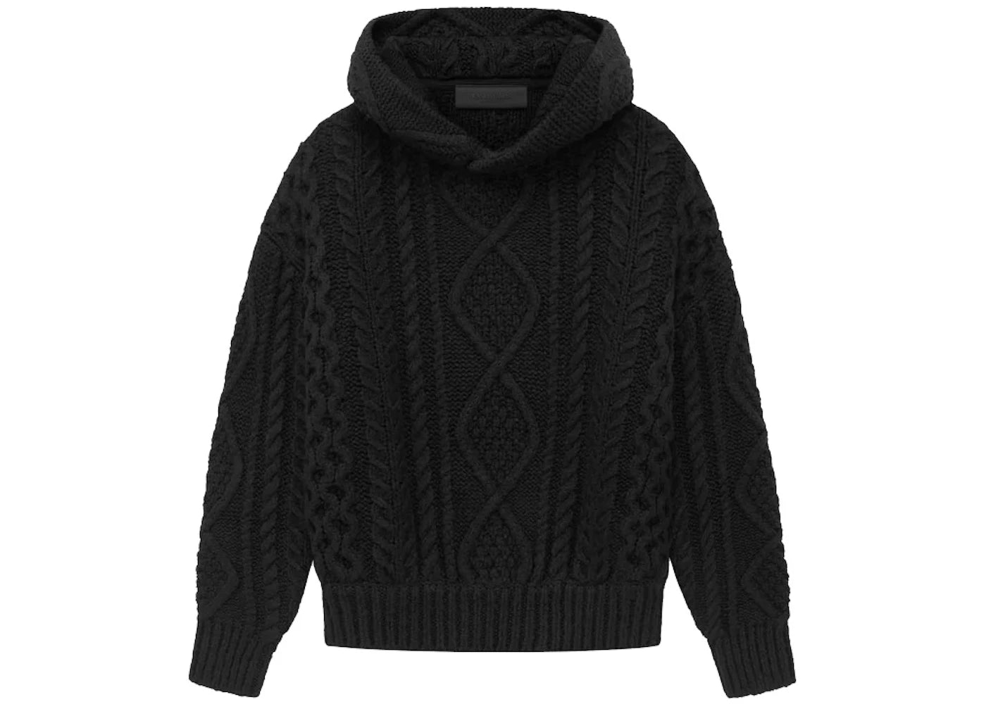 Fear of God Essentials Kids Cable Knit Hoodie Black