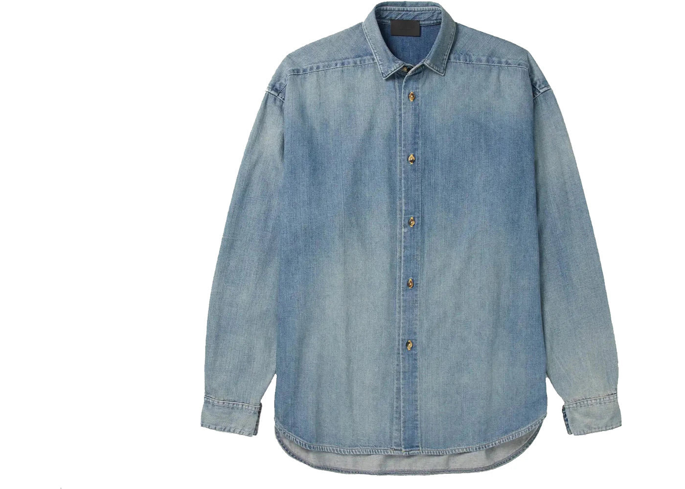 Fear of God Mr. Porter Exclusive Distressed Denim Shirt Blue