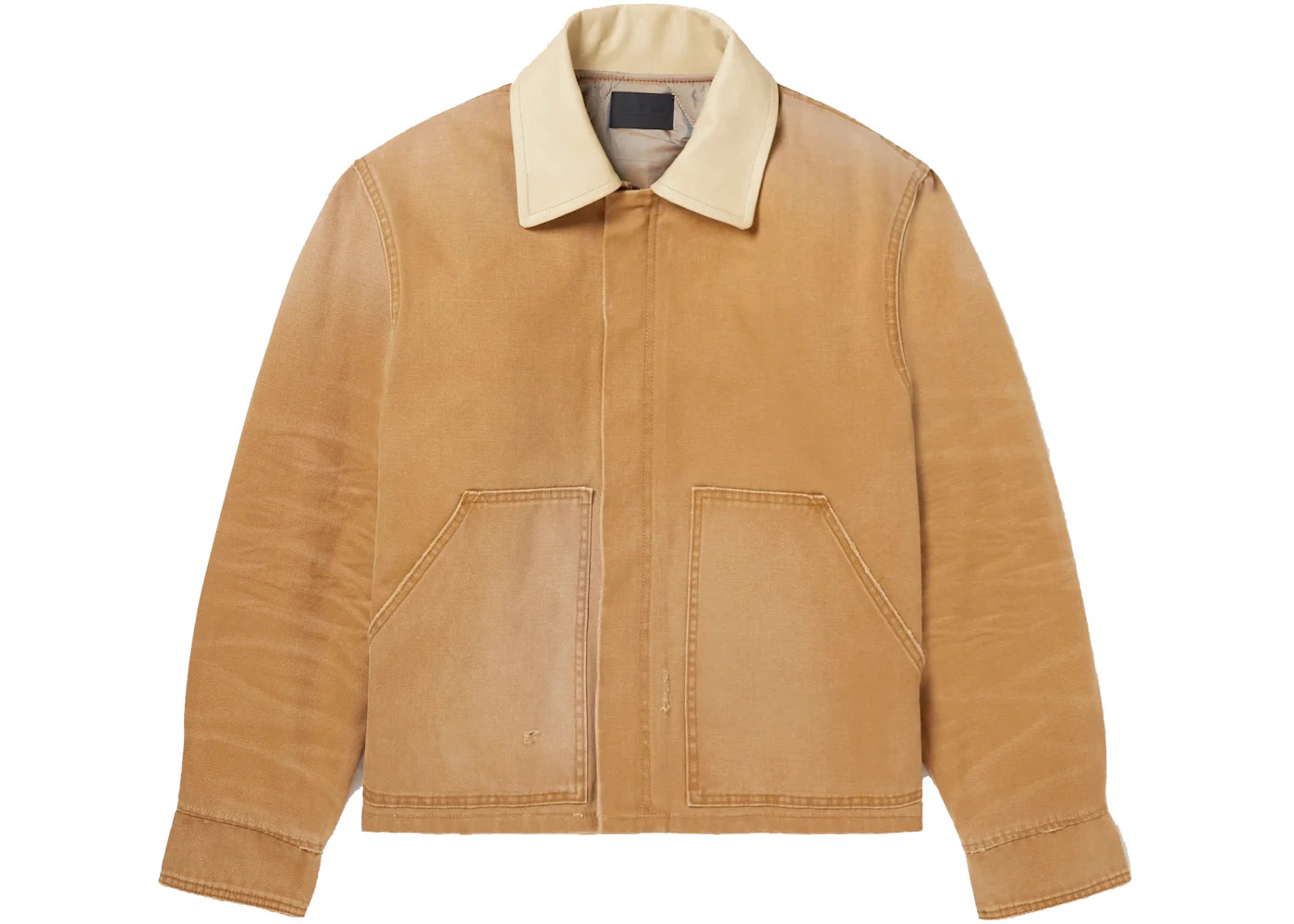 Fear of God Mr. Porter Exclusive Leather-Trimmed Distressed Canvas Jacket Light Brown