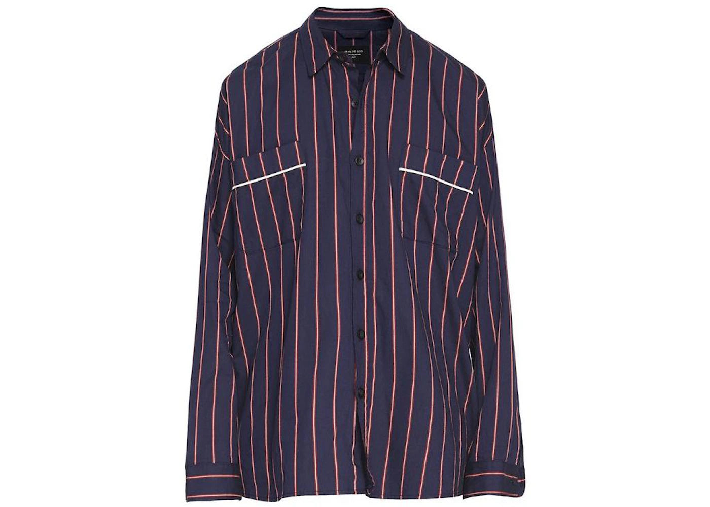 Fear of God Piped Oversized Shirt Navy/Red Stripe