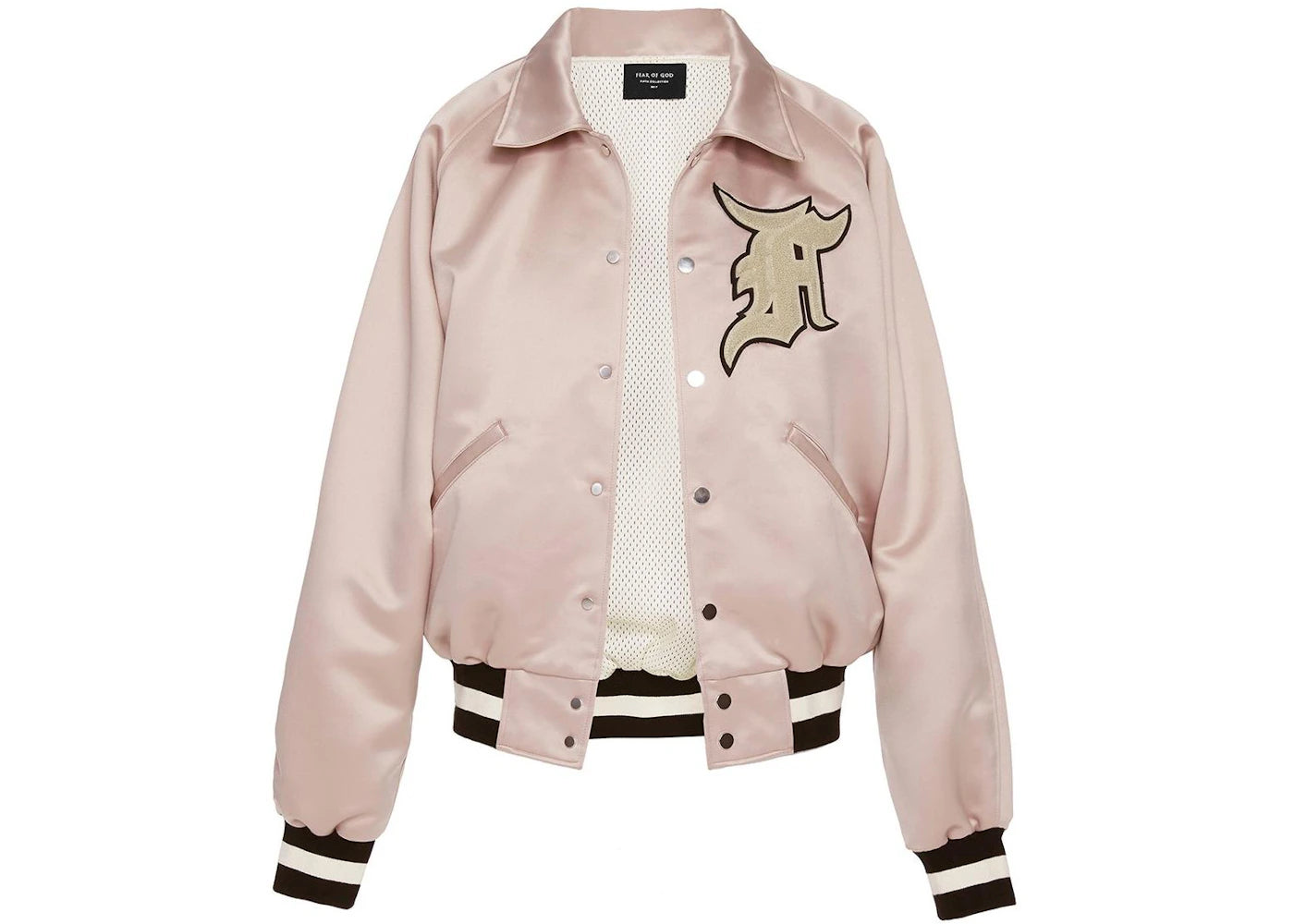 Fear of God Satin Baseball Coach Jacket Blush