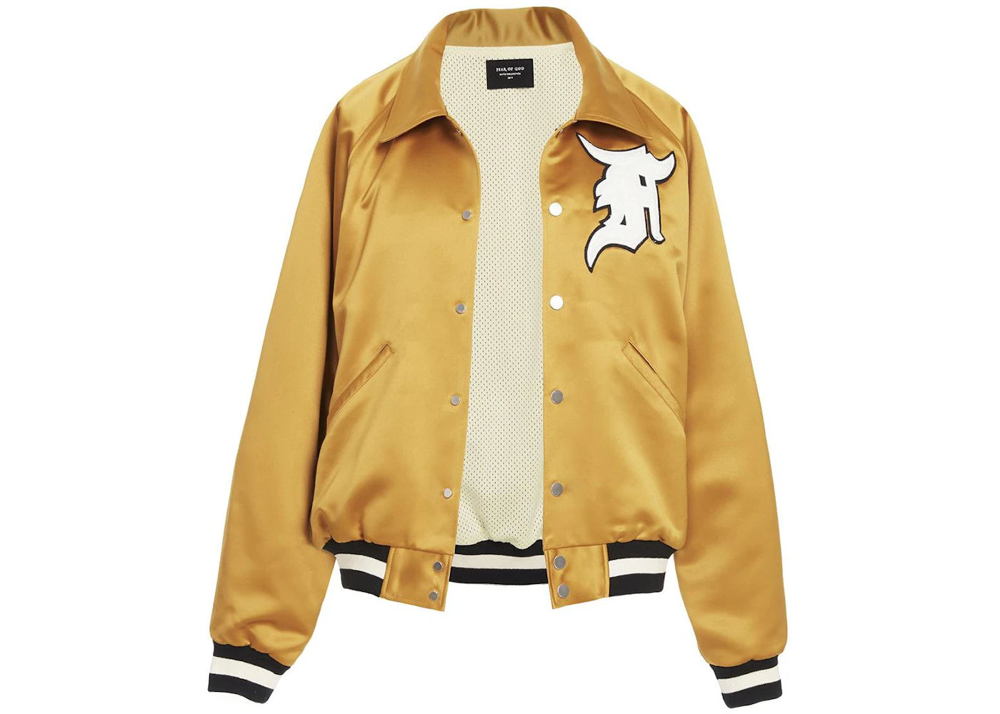 Fear of God Satin Baseball Coach Jacket Gold