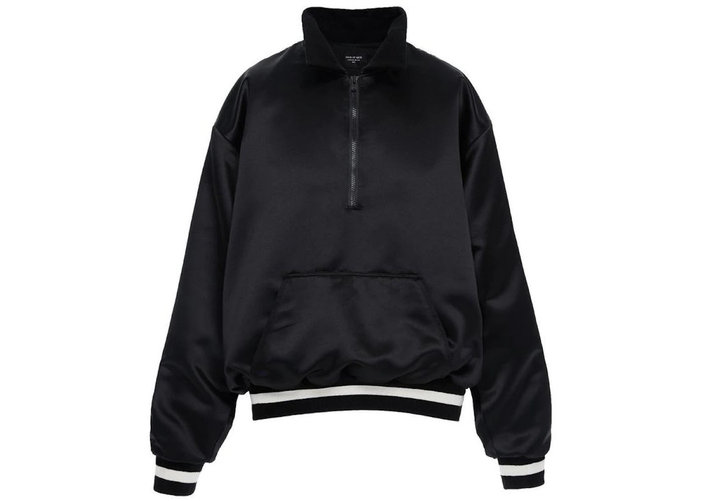 Fear of God Satin Half-Zip Coaches Jacket Black