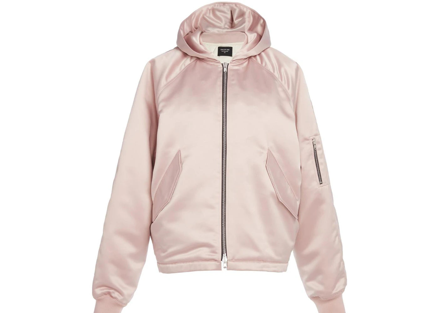 Fear of God Satin Hooded Bomber Jacket Blush