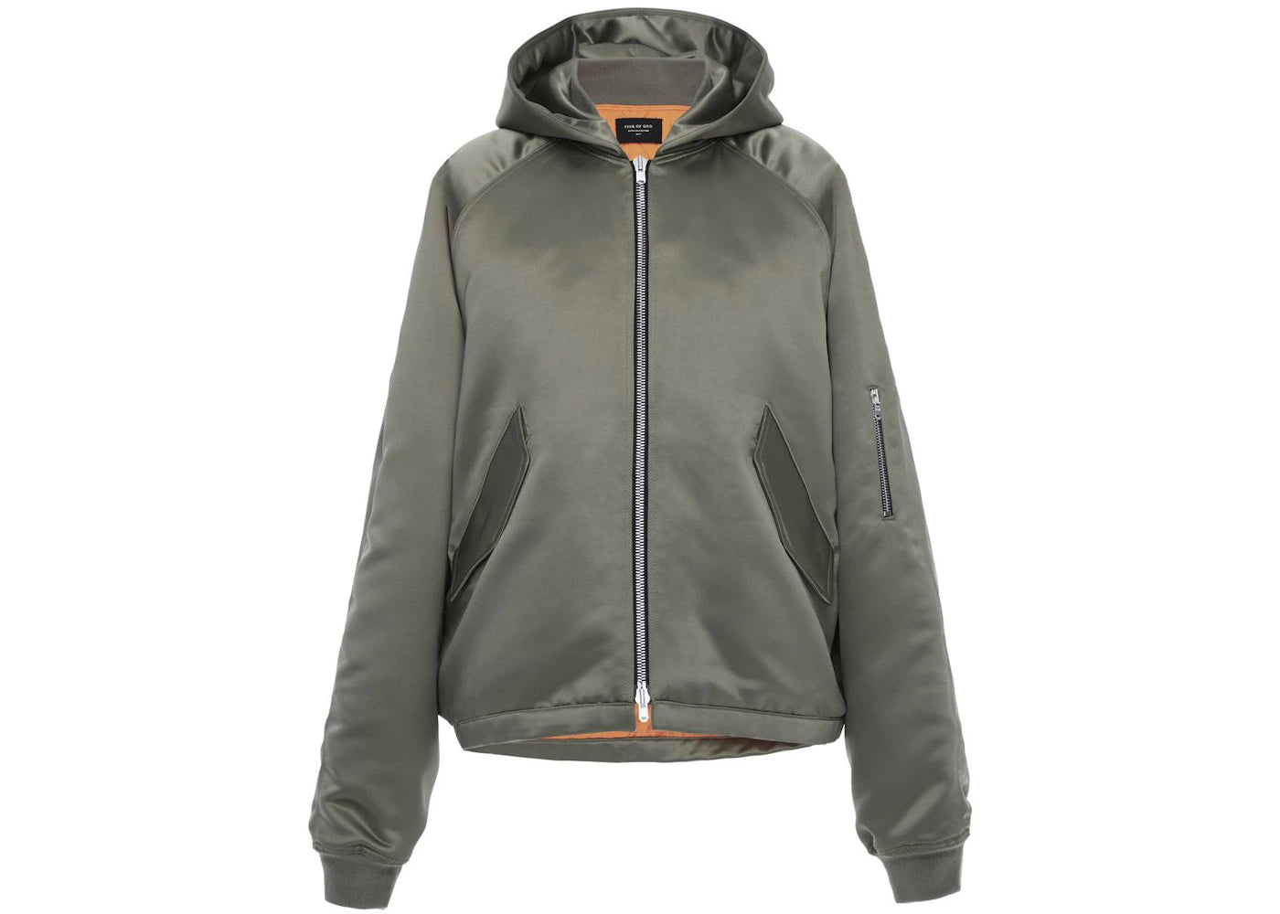 Fear of God Satin Hooded Bomber Jacket Sage