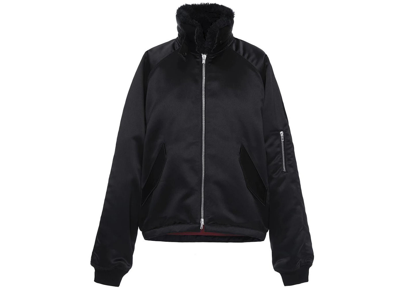 Fear of God Satin Mock Neck Bomber Jacket Black