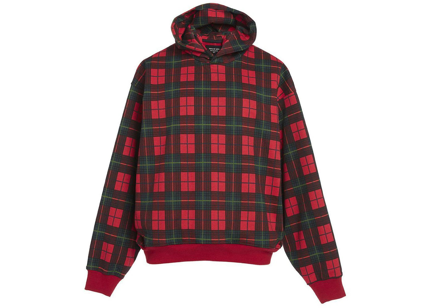 Fear of God Tartan Plaid Everyday Hoodie Red Plaid