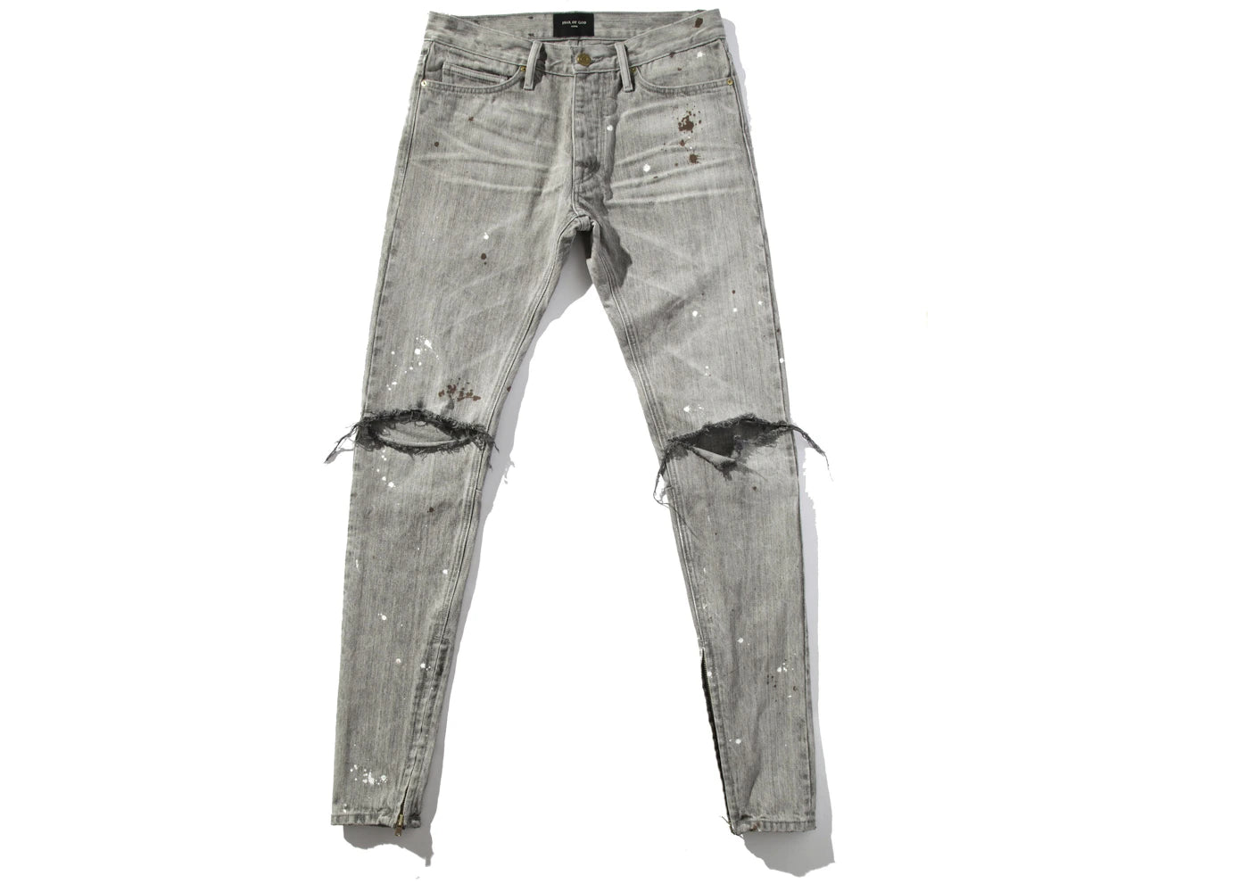 Fear of God Union LA Exclusive Distressed Selvedge Denim Jeans Vintage Grey