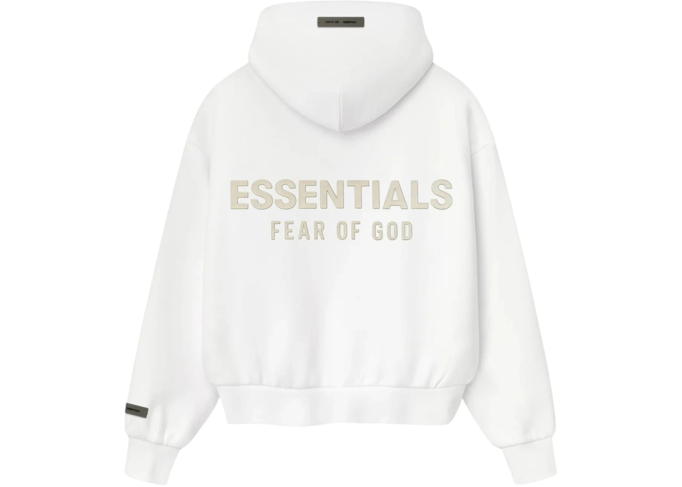 Fear of God Womens Essentials Classic Zip-Up Hoodie Cloud White