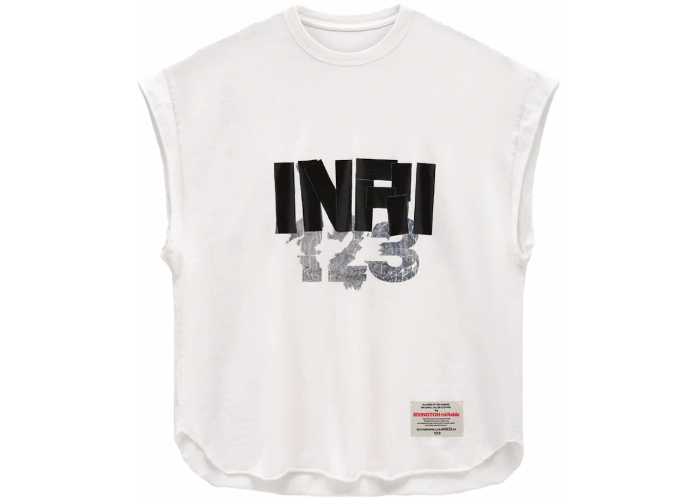 Fear of God x RRR123 INRI Cut Off Tee Vintage White