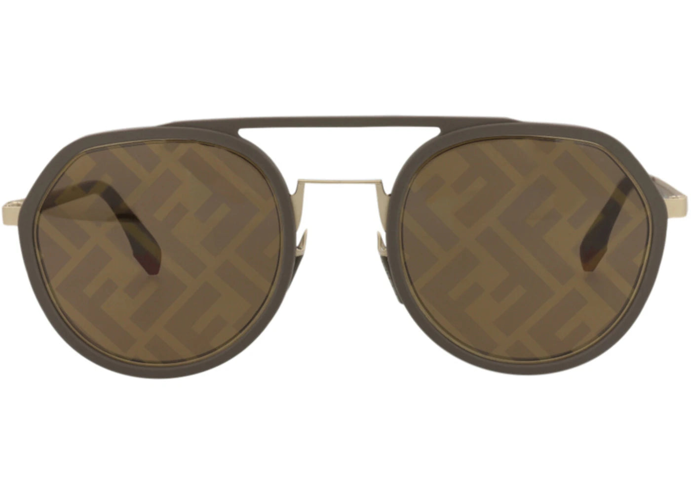 Fendi Aviator-Frame Metal Sunglasses Brown Brown (FE40040U-51-50G)