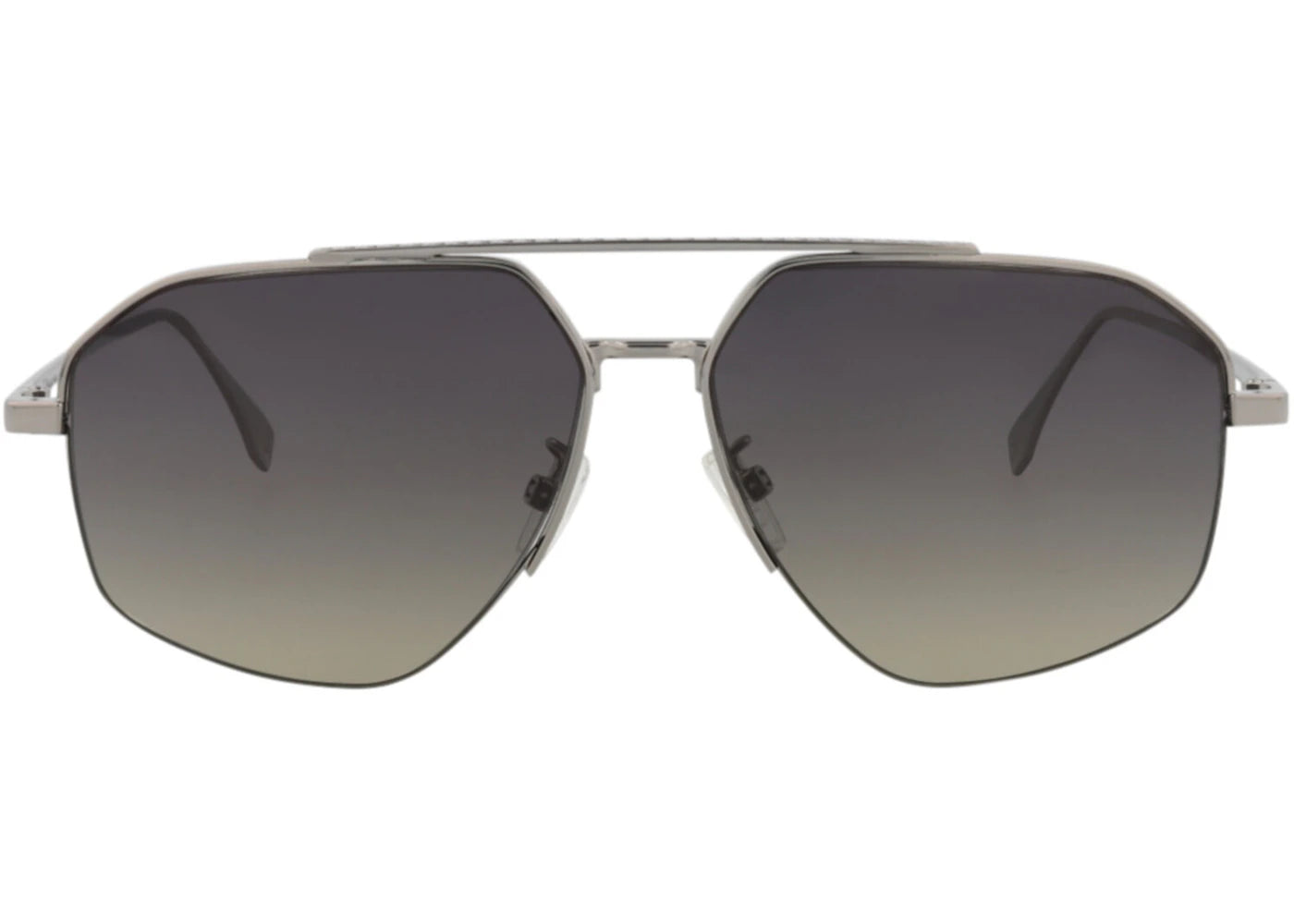 Fendi Aviator-Frame Metal Sunglasses Ruthenium Ruthenium Smoke (FE40062U-56-14D)