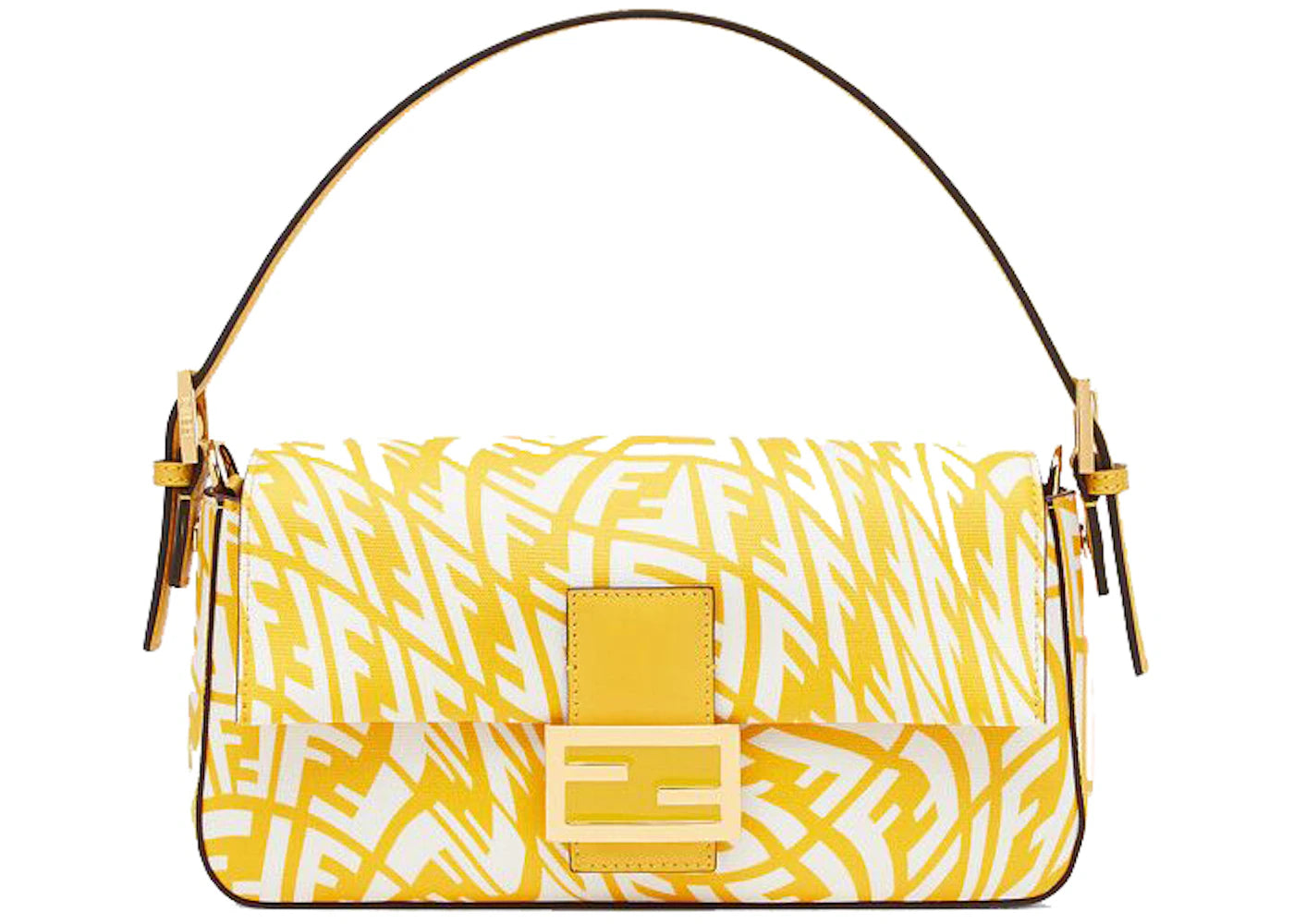 Fendi Baguette 1997 Shoulder Bag Medium Yellow