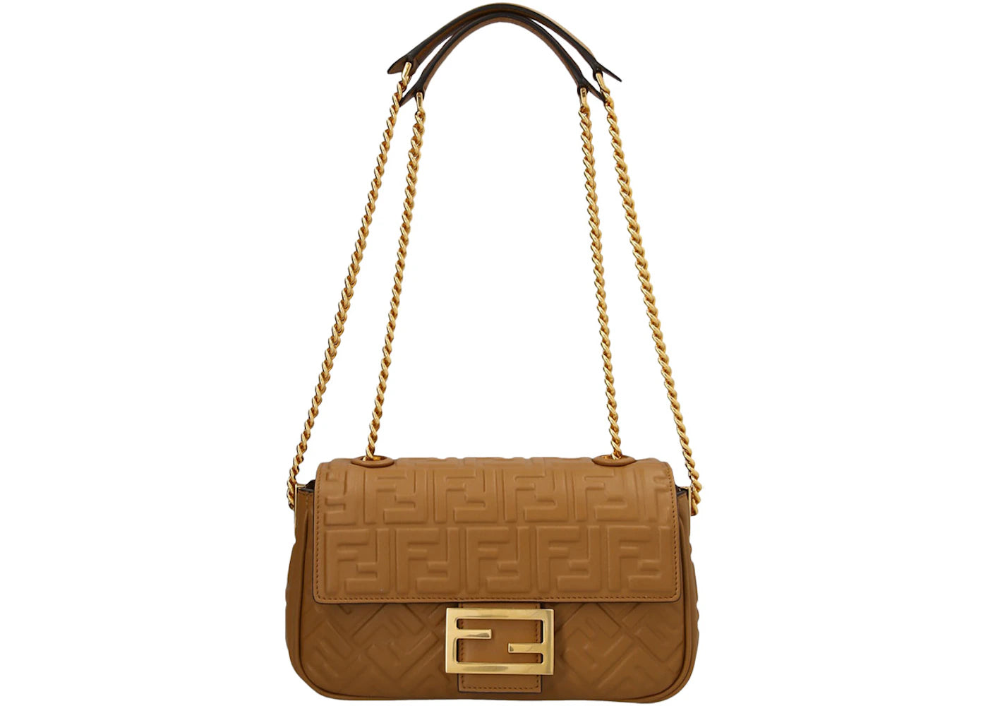 Fendi Baguette Midi Shoulder Bag Brown