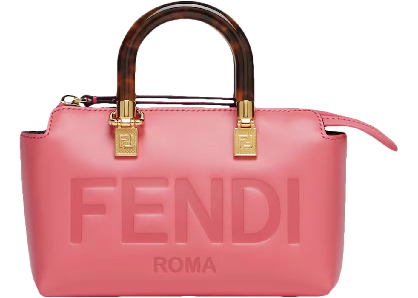 Fendi By The Way Mini Pink Leather Small Boston Bag Pink